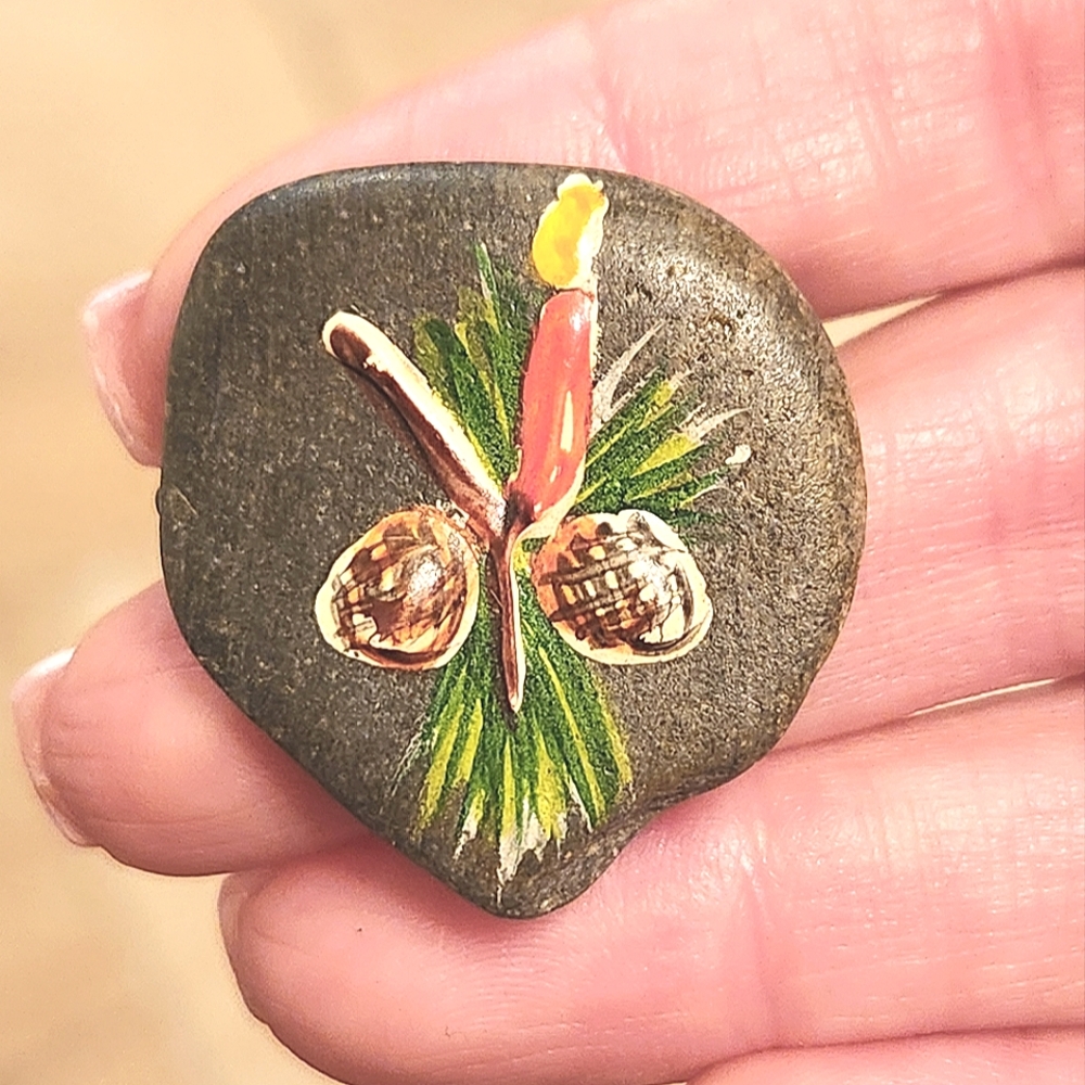 Anthropologie Christmas Candle Stone Brooch